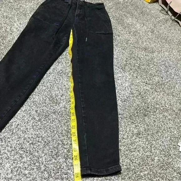 Judy Blue Jeans Women's 3/26 Jogger Black Stretch Denim Drawstring High Rise*** - Picture 2 of 12